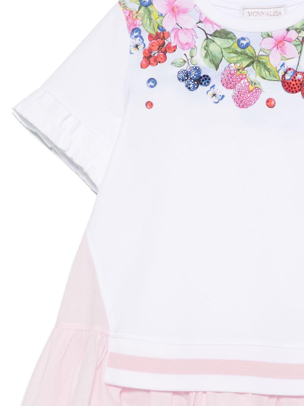 Abito bianco/rosa per bambina