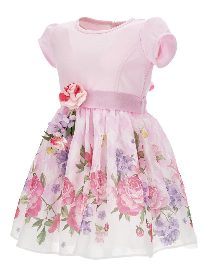 Abito rosa/multicolor per bambina 11G9097622 0090 Monnalisa Kids 