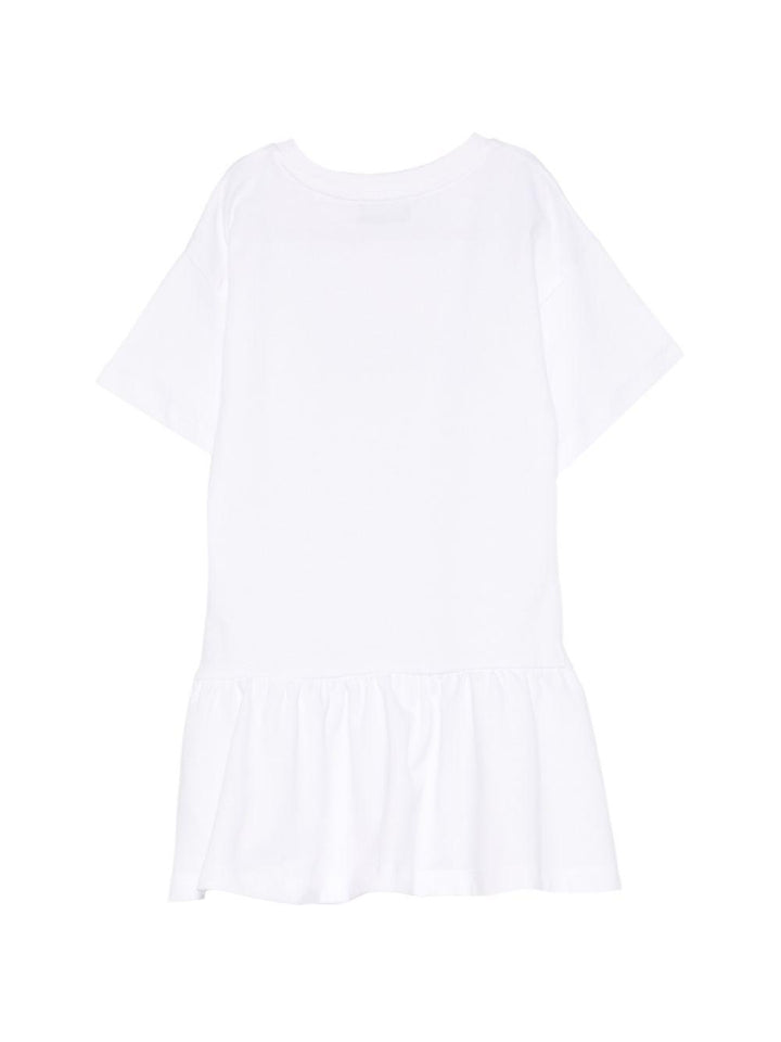 Abito bianco per bambina HDV0HLLCA19 10101 Moschino Kids 