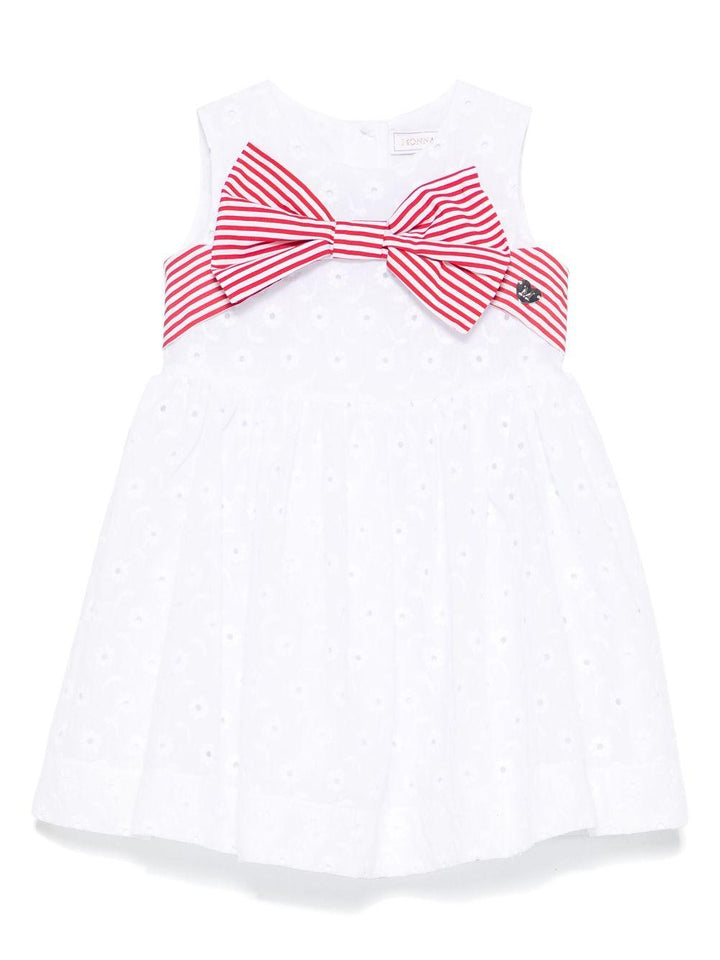 Abito bianco/rosso per neonata