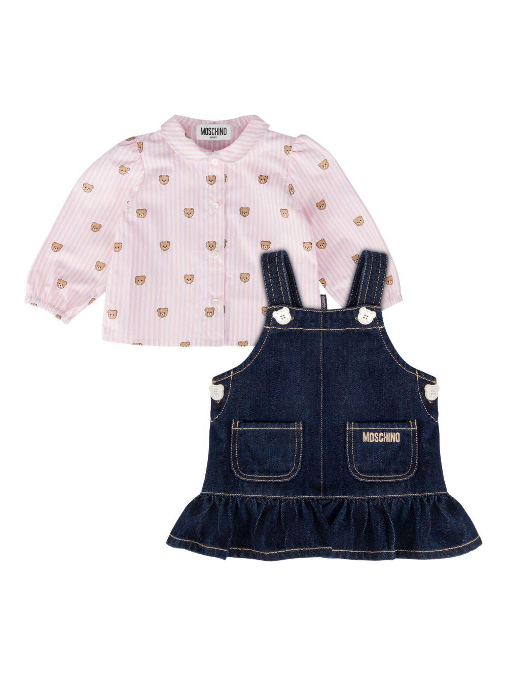 Completo blu/rosa per neonata MDK036L0E34 40109 Moschino Kids 