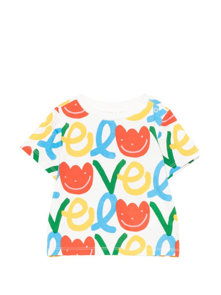 T-shirt bianca/multicolor per neonata TY8101Z3561 101MC Stella McCartney Kids 