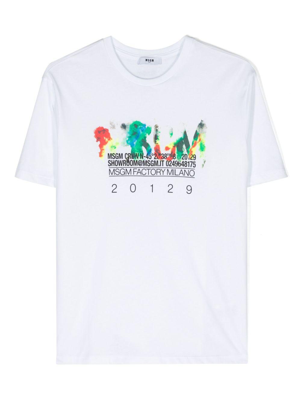 T-shirt bianca per bambino con stampa