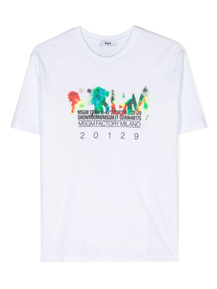 T-shirt bianca per bambino con stampa
