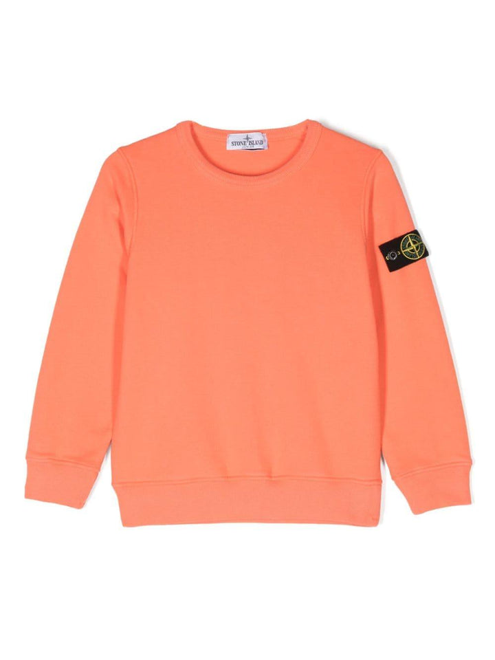 Orange cotton sweatshirt for boys