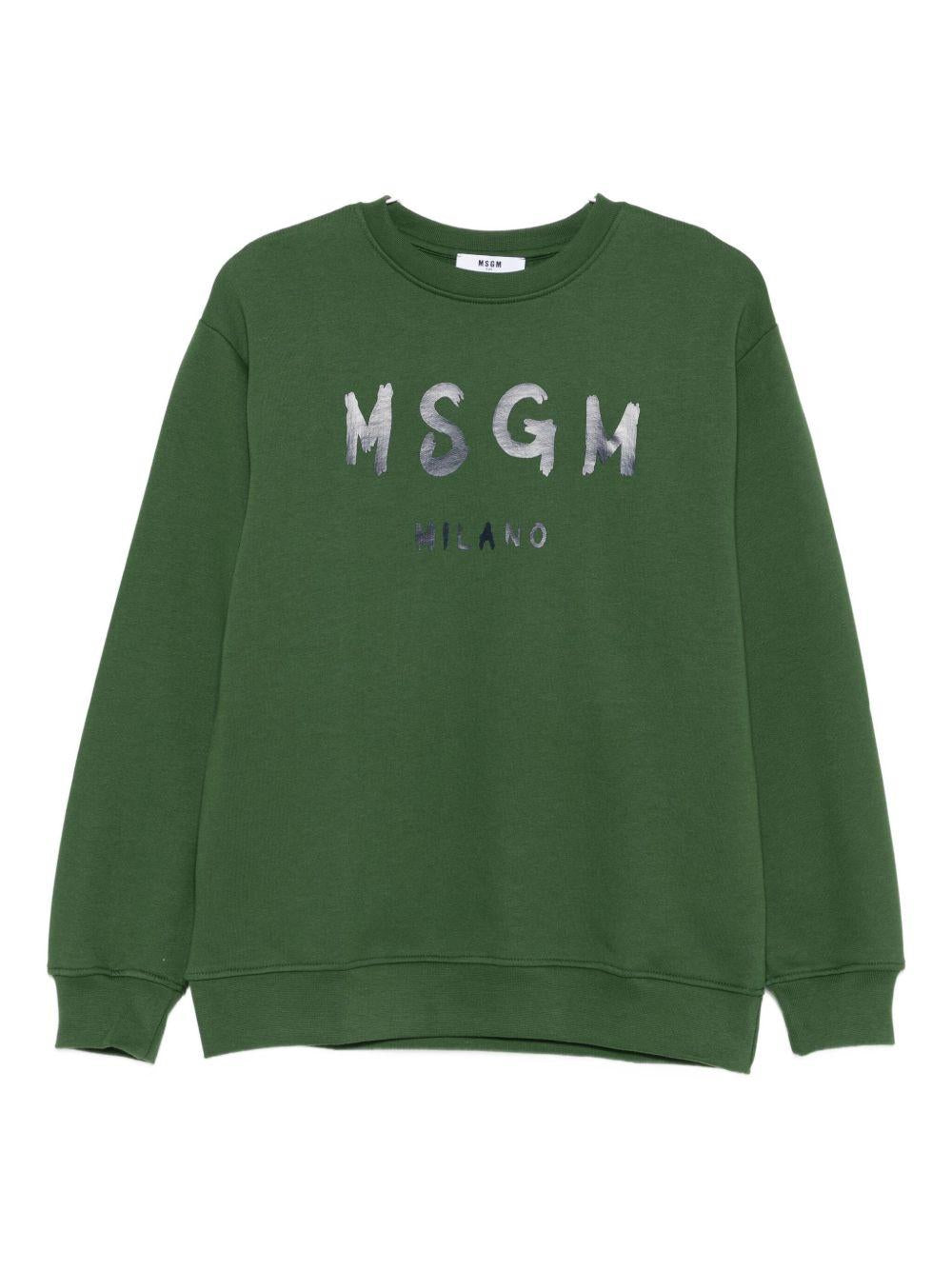 Felpa verde per bambino F5MSJUSW018 MS039 Msgm Kids 