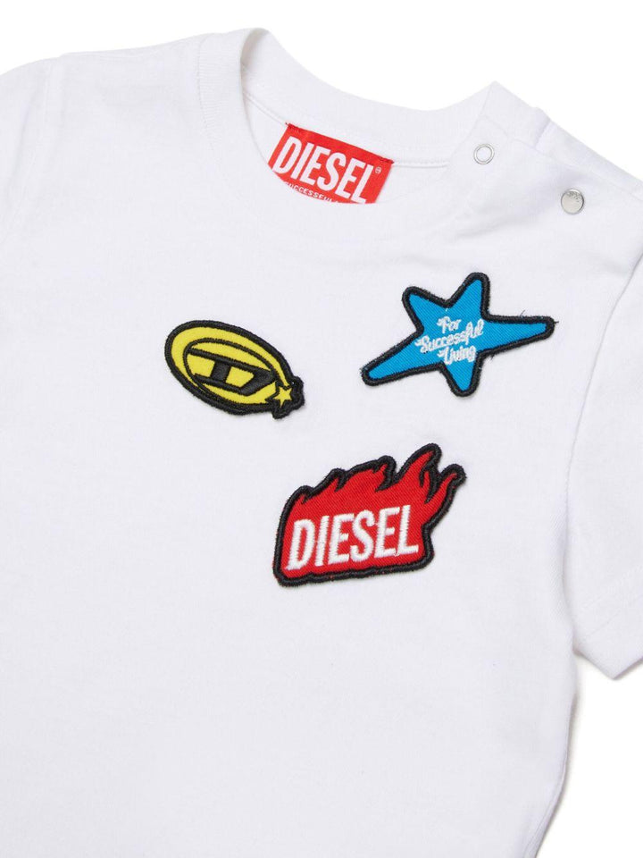 T-shirt bianca per neonato K00760KYAYS K100 Diesel Kids 