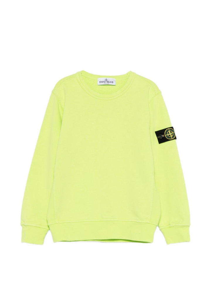 Felpa verde per bambino 66100005S0040 V005F Stone Island Kids 