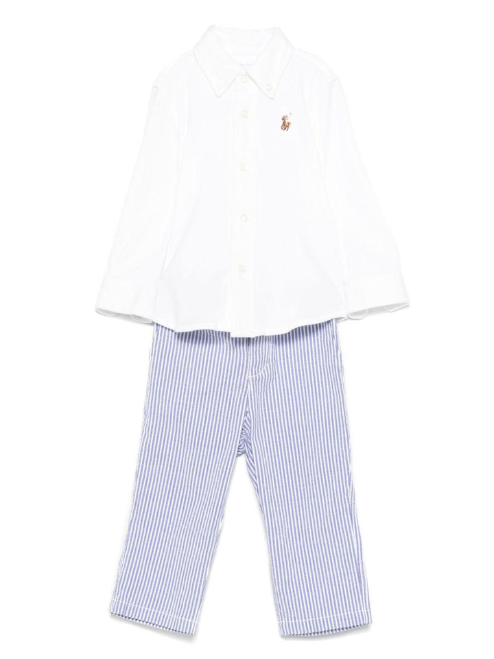 Completo bianco/azzurro per neonato