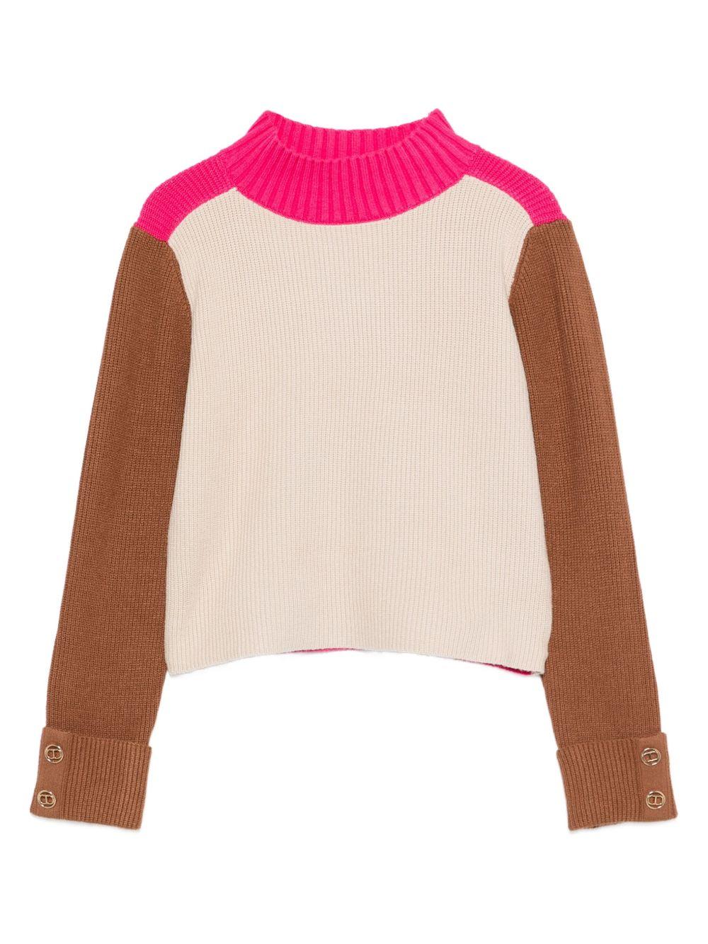 Maglione tricolore per bambina 252GJ3060 12734 Twin Set 