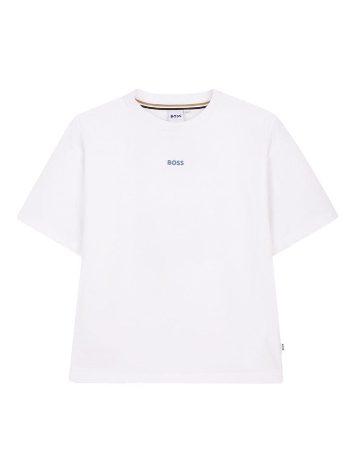 T-shirt bianca per bambino J52987 10P Boss Kids 