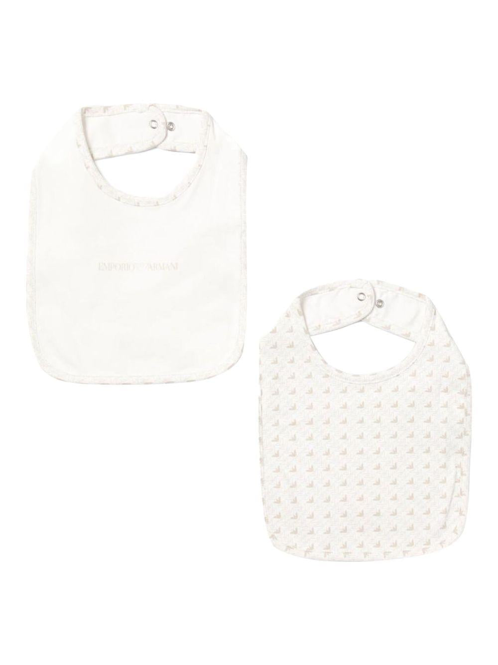 Bavetta due pezzi bianco per neonato EY000007AF10913 F1014 Emporio Armani Kids 