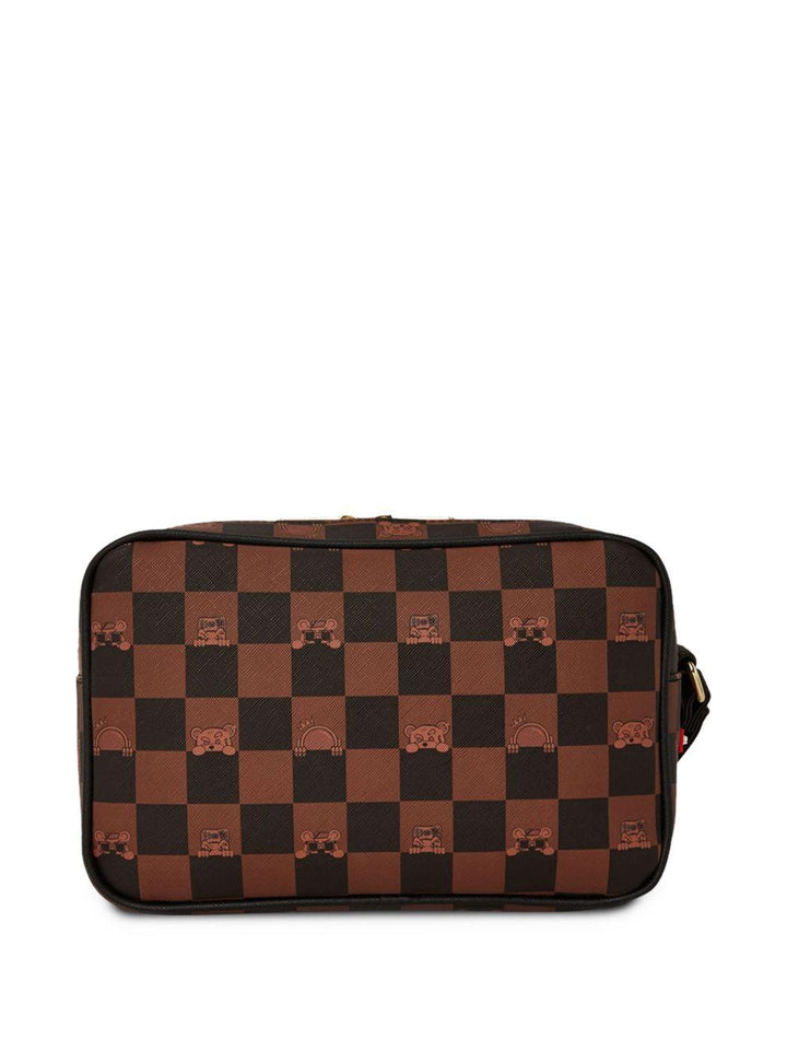 Borsa marrone con stampa per bambino