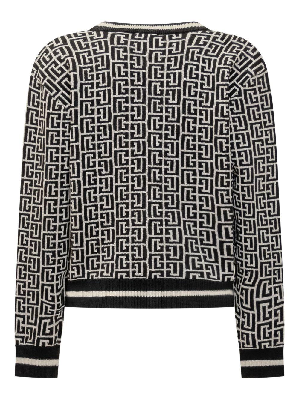 Cardigan nero/avorio per bambina BX9P10Z2312 104NE Balmain Kids 