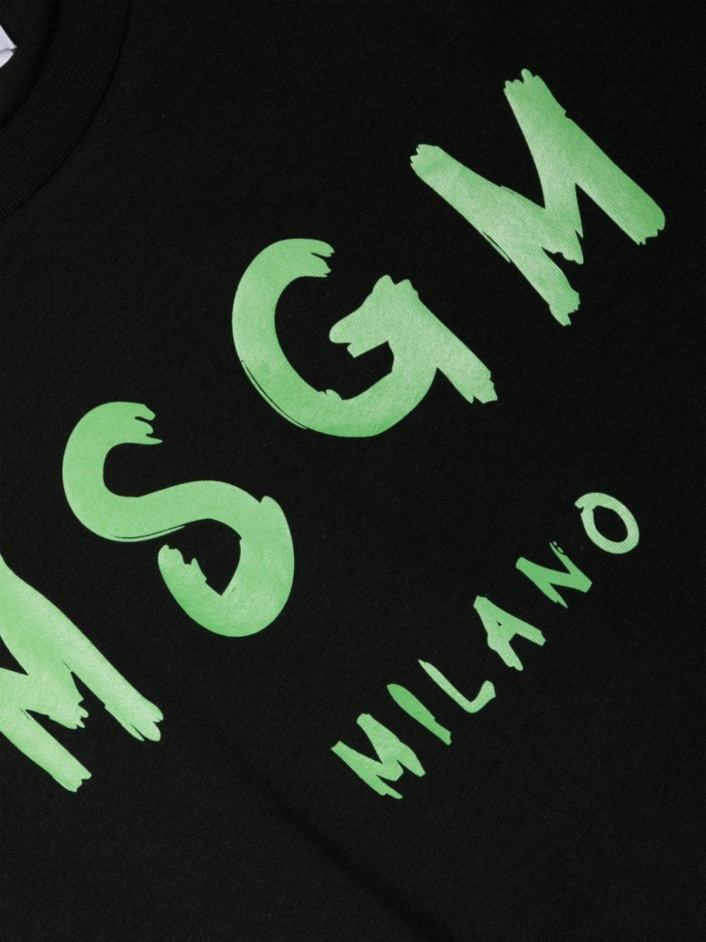 T-shirt nera per bambino con logo