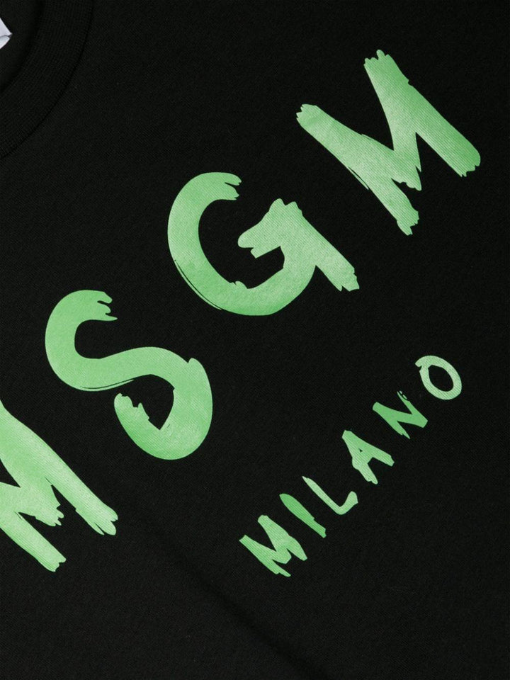 T-shirt nera per bambino con logo