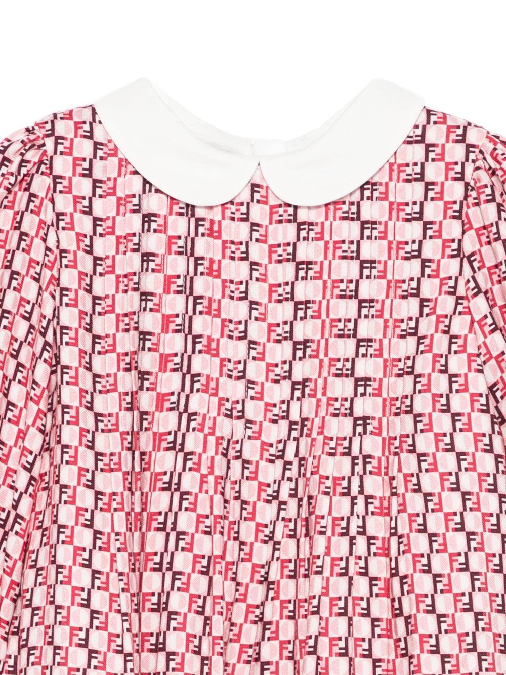 Abito rosso/bianco per neonata BFB573AYMG F1TKH Fendi Kids 