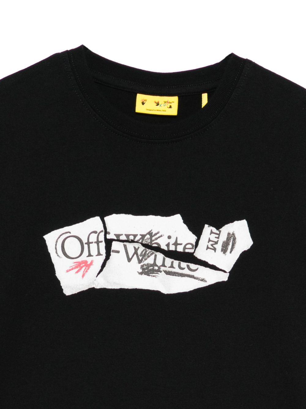 T-shirt nero per bambino OBAA002F25JER004 1001 Off White Kids 