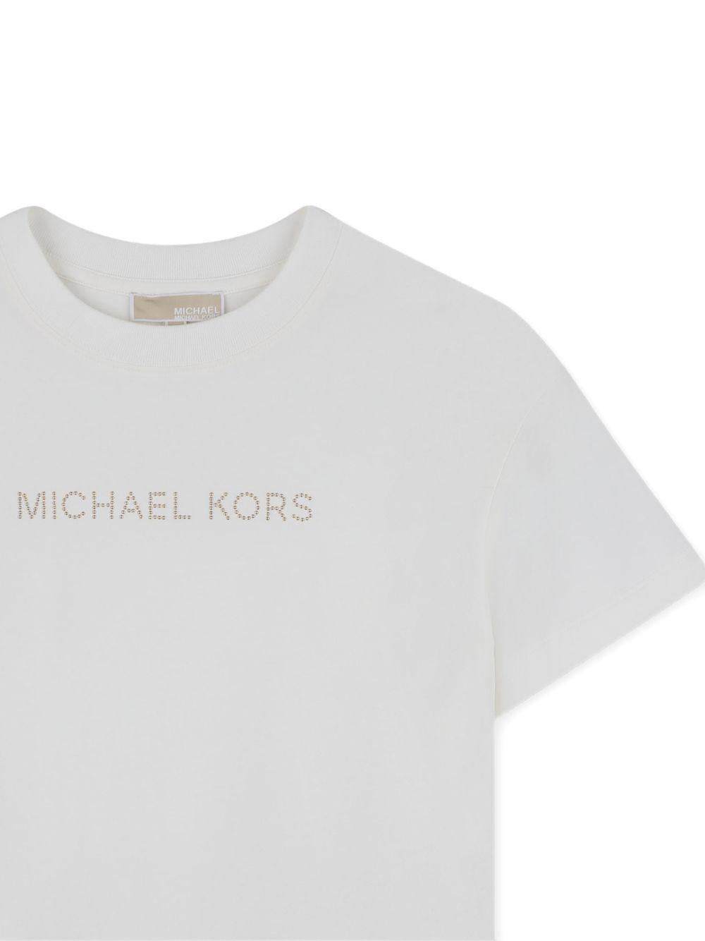 T-shirt bianco sporco per bambina R30602 117 Michael Kors Kids 