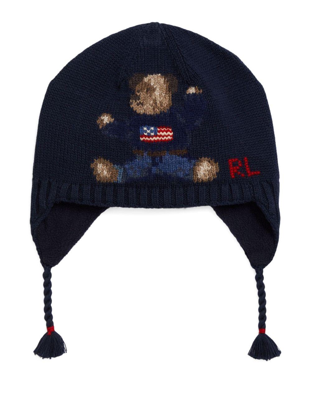 Cappello blu navy per neonato 320980661 001 Ralph Lauren Kids 