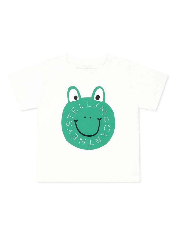 T-shirt bianca con stampa per neonato