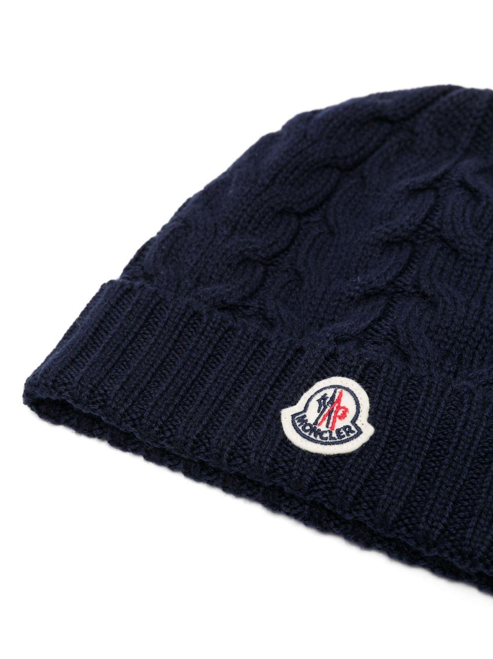 Cappello blu navy per bambino 9543B0002504S02 778 Moncler Kids 