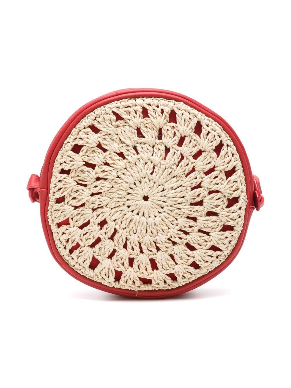 Red and beige bag for girls with heart