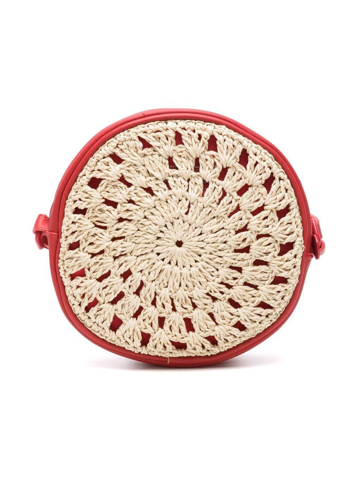 Red and beige bag for girls with heart