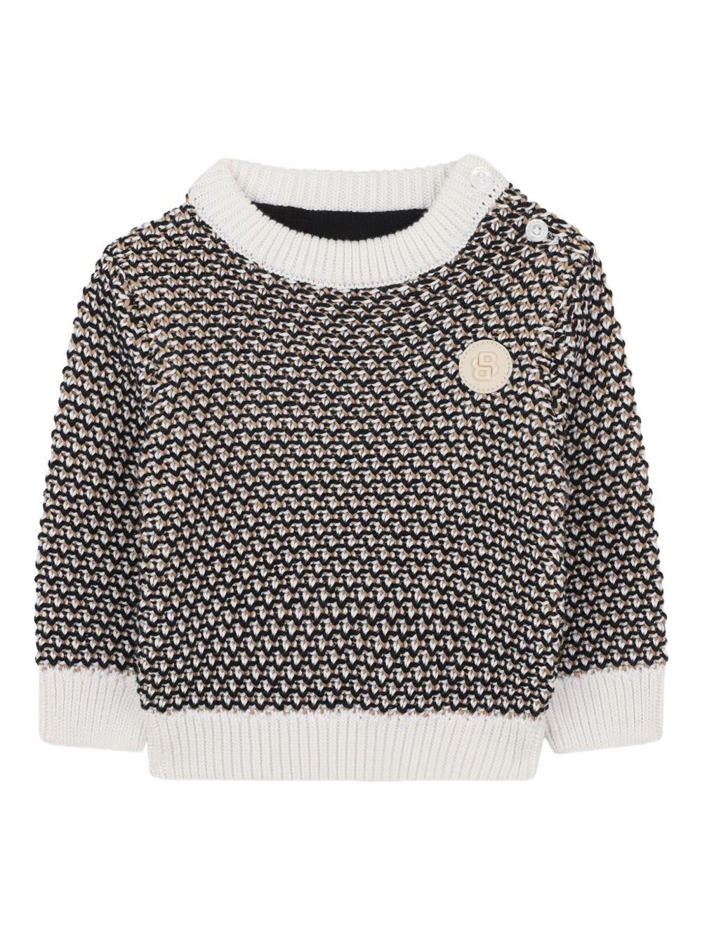 Maglione bianco/nero per neoanto J52453 09B Boss Kids 
