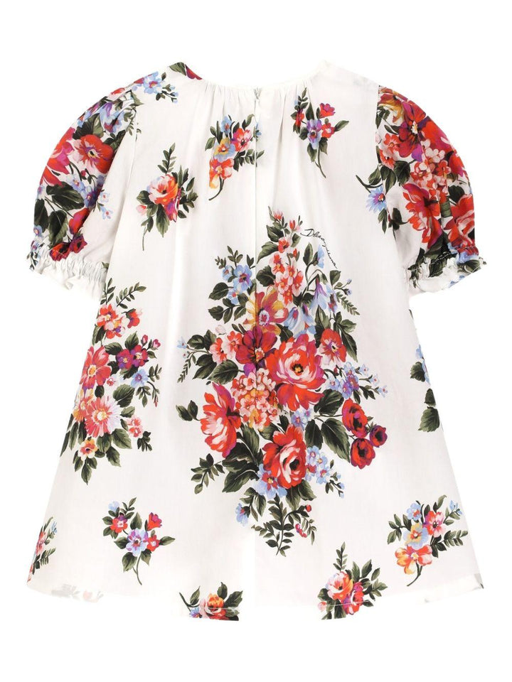 Abito bianco/floreale per neonata L24DQ3HS5UY HA5ZO Dolce & Gabbana Kids 