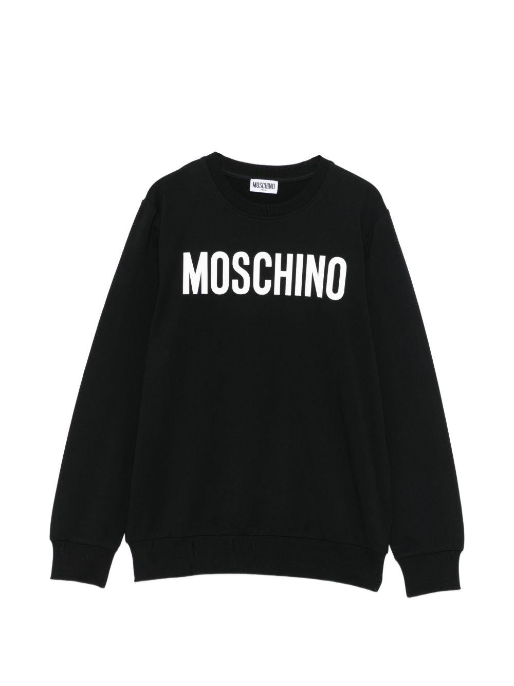 Felpa nera per bambino HUF09YLDA11 60100 Moschino Kids 