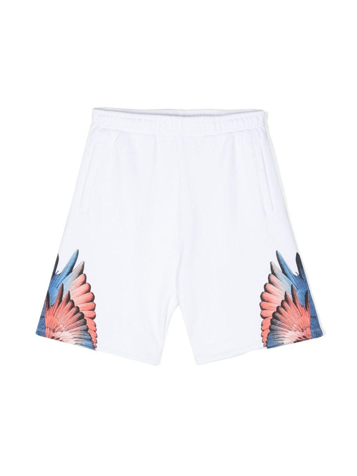 White Bermuda shorts for boys with print