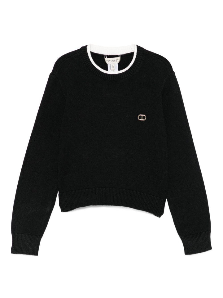 Maglione nero per bambina 252GJ3011 00006 Twin Set 