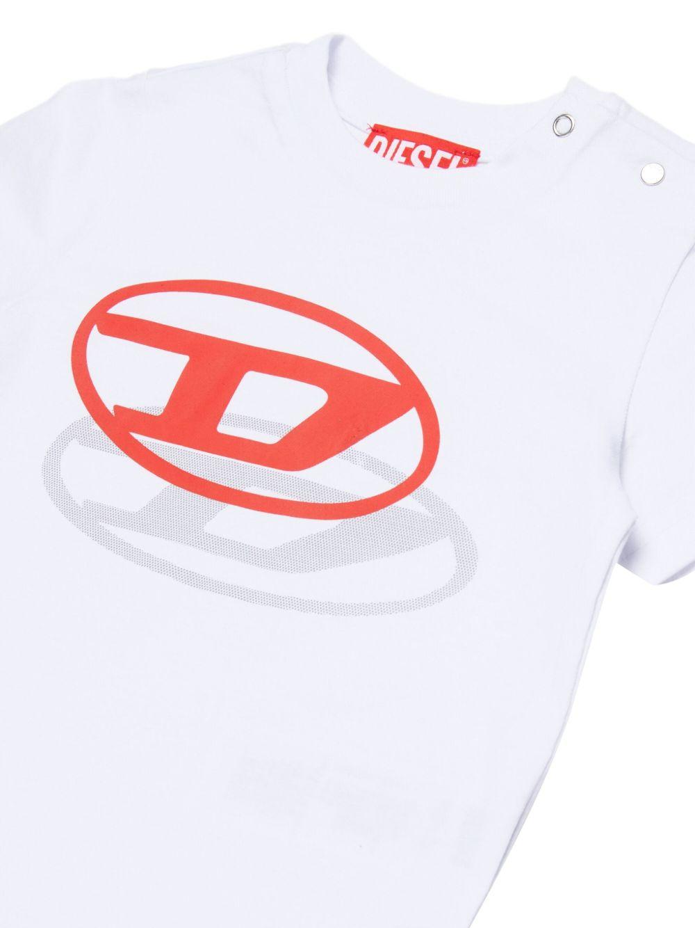 T-shirt bianca per neonato K007650GRAI K100 Diesel Kids 