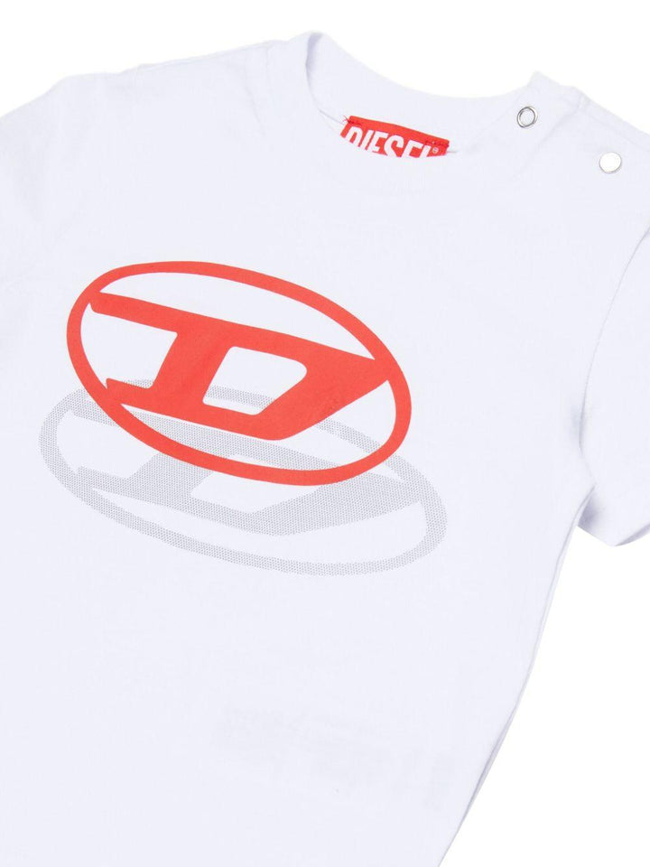 T-shirt bianca per neonato K007650GRAI K100 Diesel Kids 