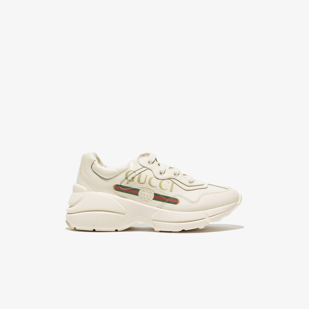 Sneakers crema per bambina con logo