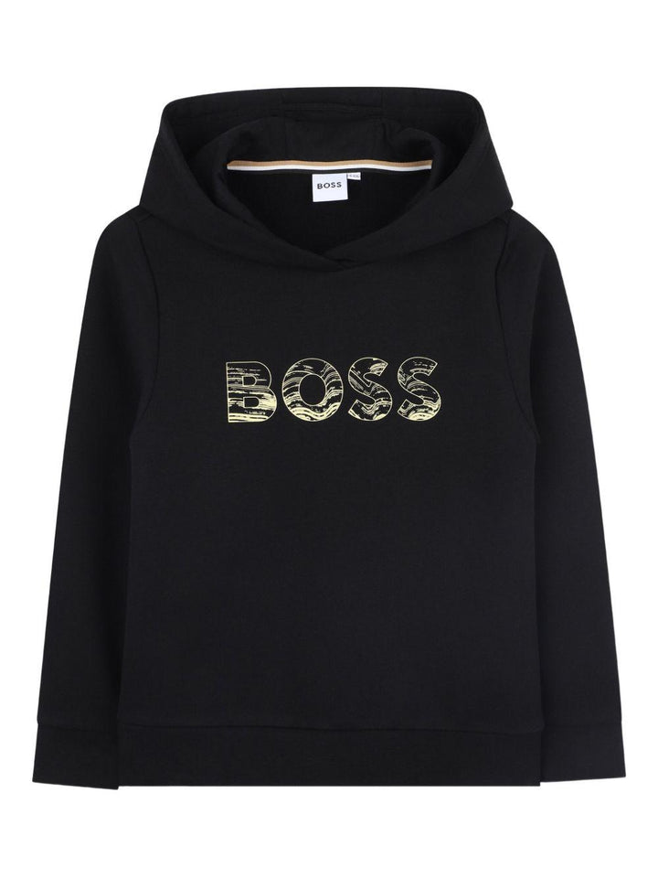 Felpa nera per bambino J52355 09B Boss Kids 
