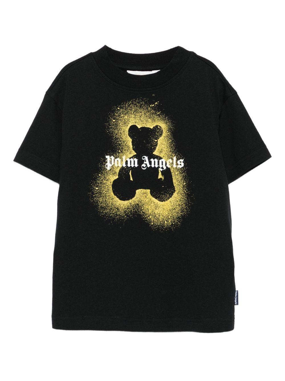 T-shirt nero per bambino PBAA003F25JER005 1016 Palm Angels Kids 