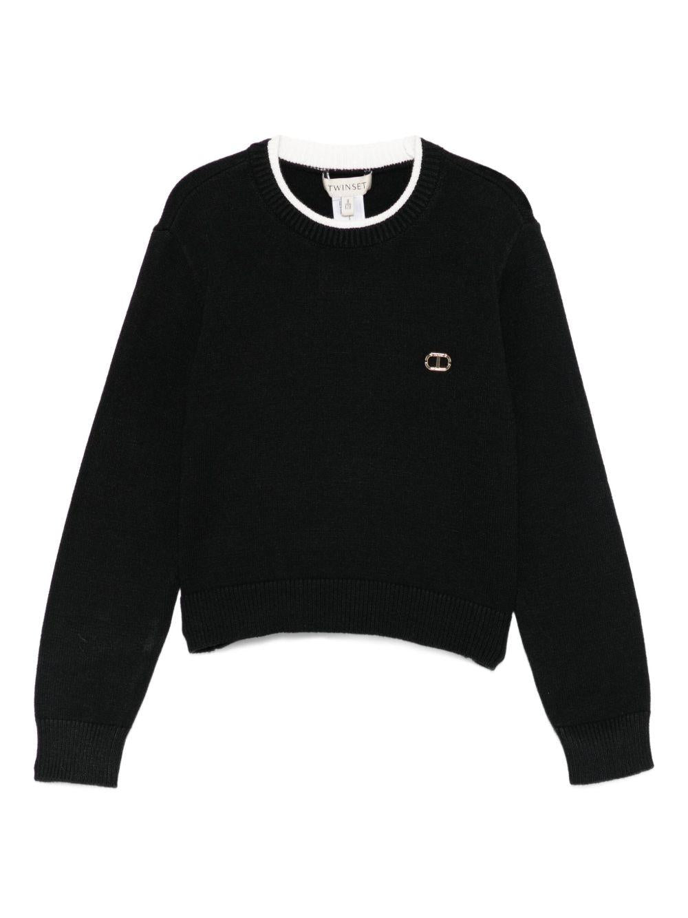 Maglione nero per bambina 252GJ3011 00006 Twin Set 