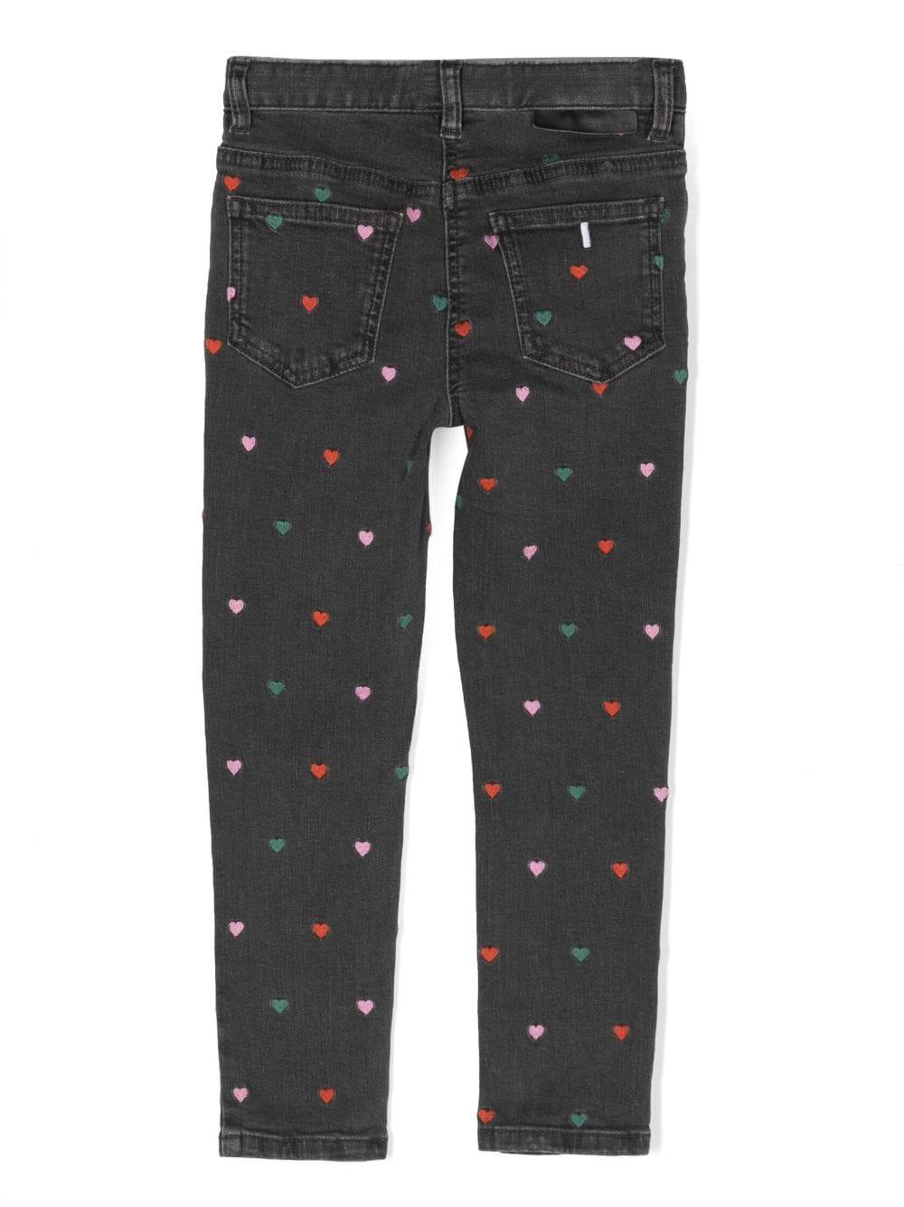 Jeans grigio per bambina con cuori TT6C80Z1337 930EM Stella McCartney Kids 