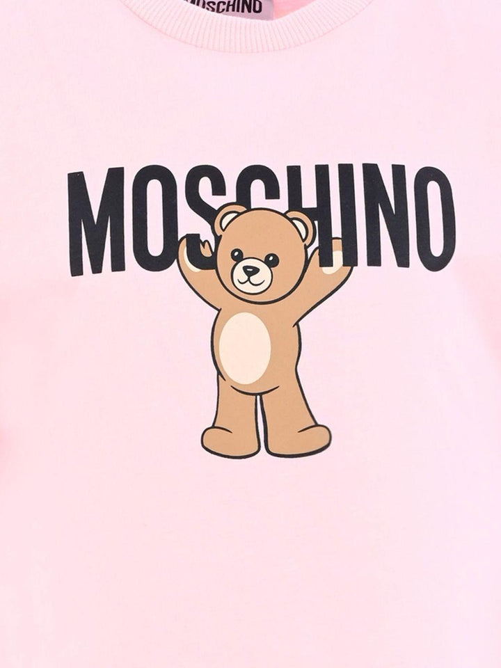 T-shirt rosa per bambino HMM05GLAA10 50209 Moschino Kids 
