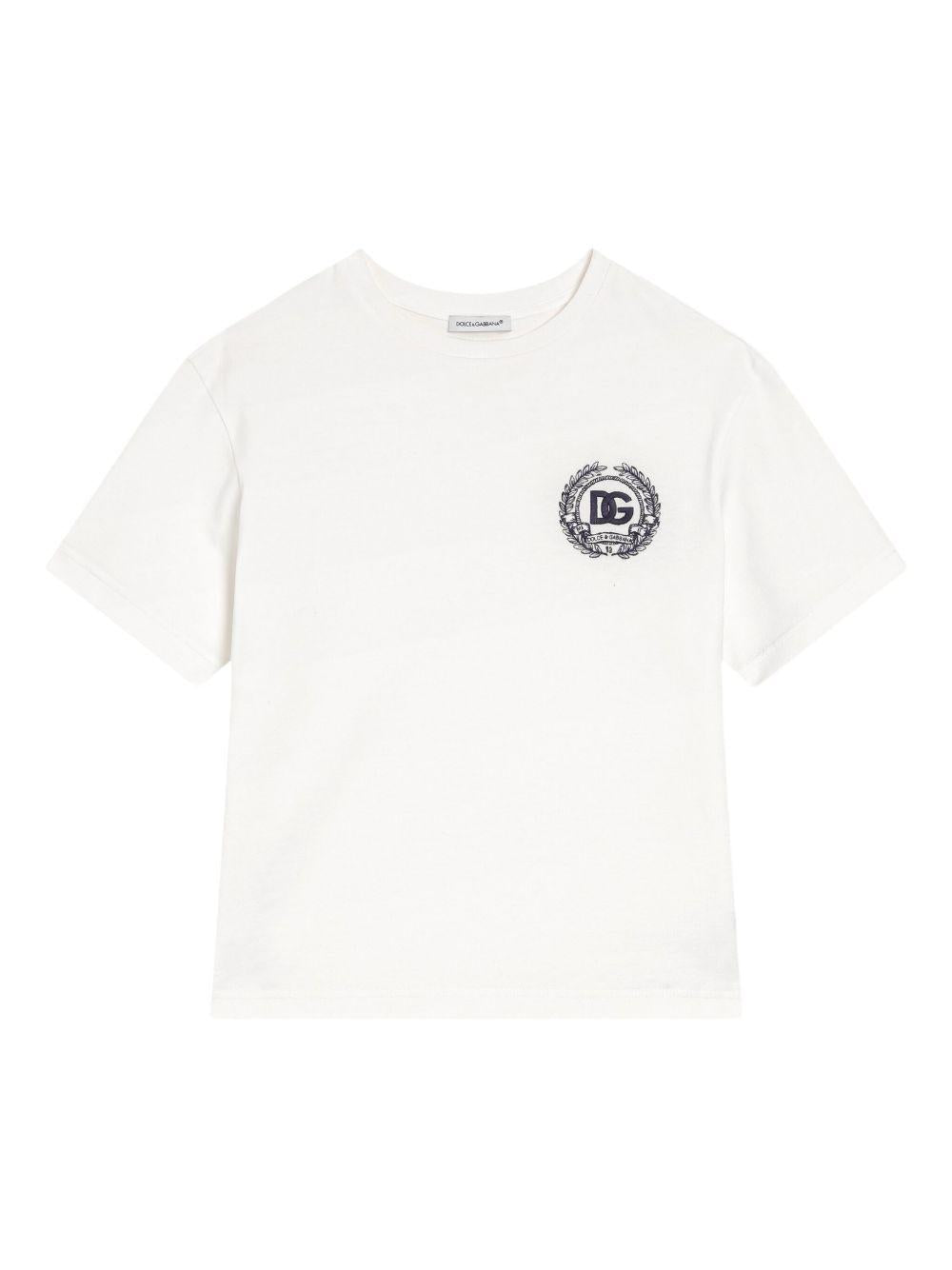 T-shirt bianca per bambina L4JTHVG7PGK W0111 Dolce & Gabbana Kids 
