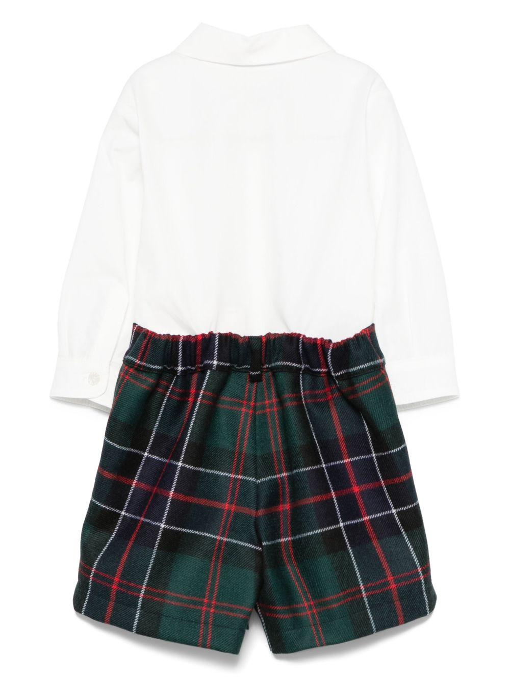 Tutina bianca/verde per neonato