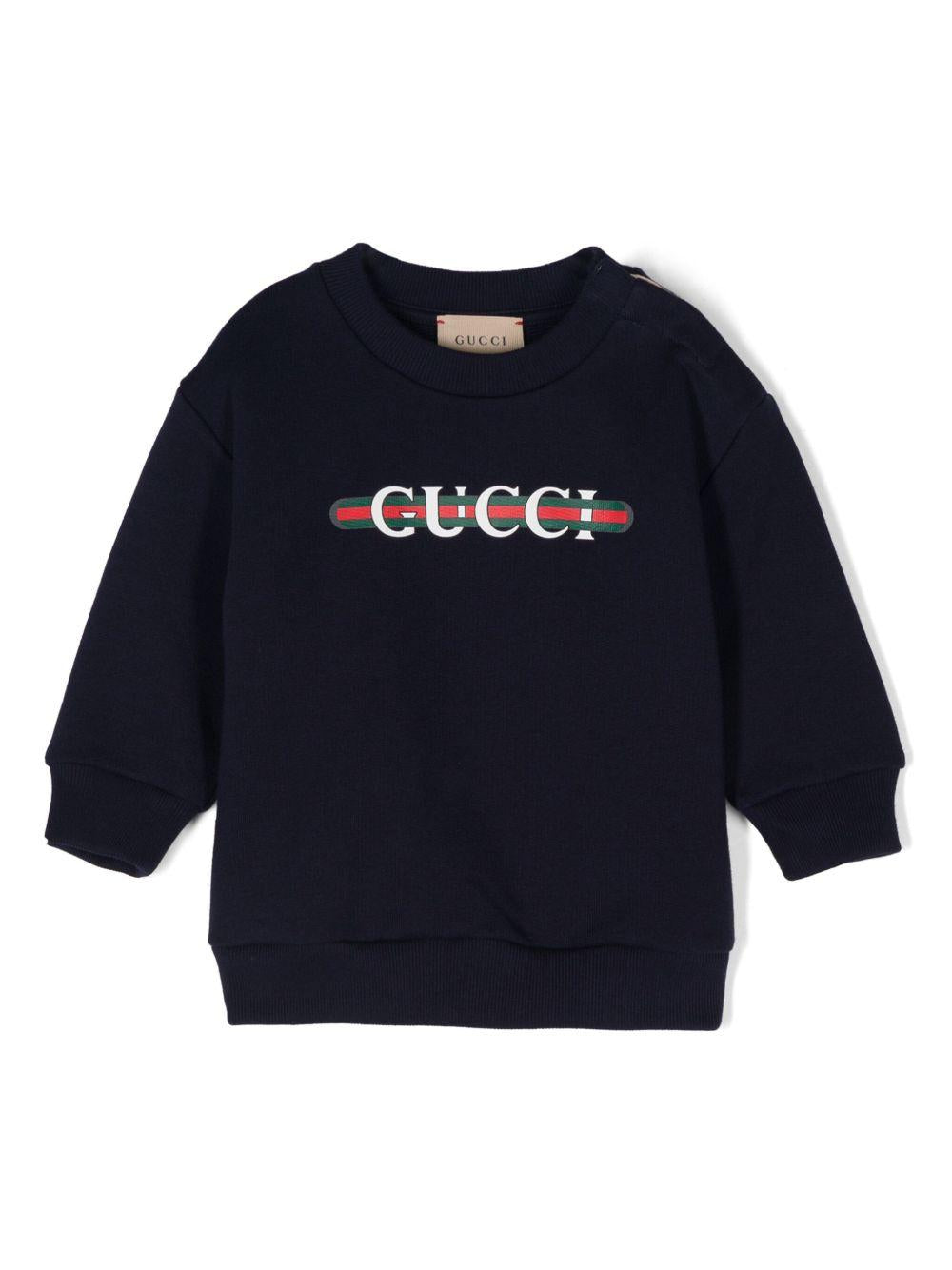 Felpa in blu notte per neonato 629430XJGPJ 4392 Gucci Kids 