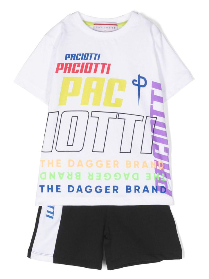 Completo sportivo bianco per bambino con logo