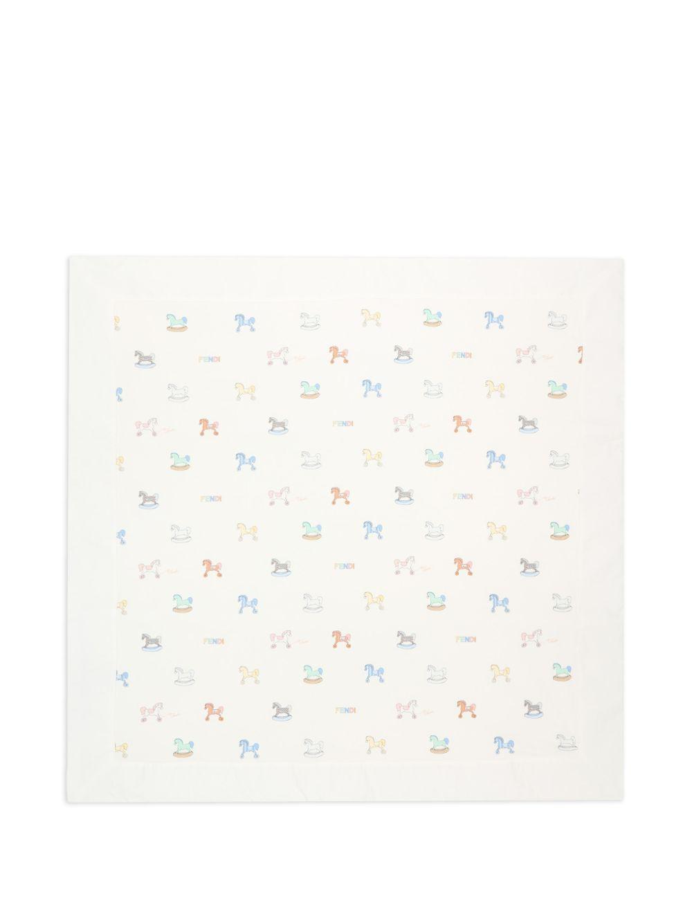 Coperta bianca per neonato BUJ334AVW8 F0ZA0 Fendi Kids 