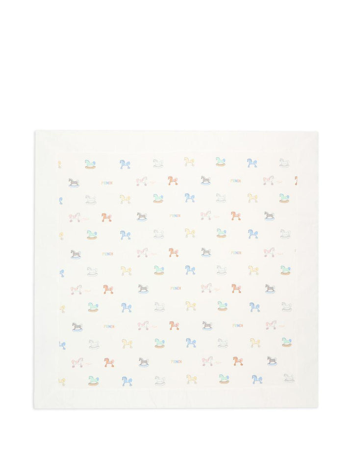 Coperta bianca per neonato BUJ334AVW8 F0ZA0 Fendi Kids 
