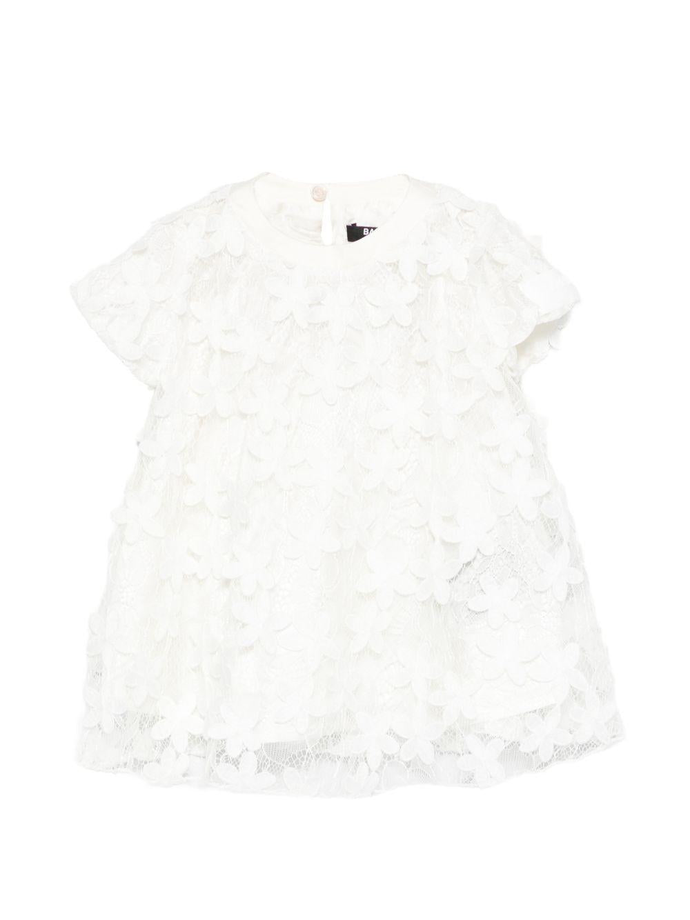 Abito bianco per neonata BY1181U0263 100 Balmain Kids 