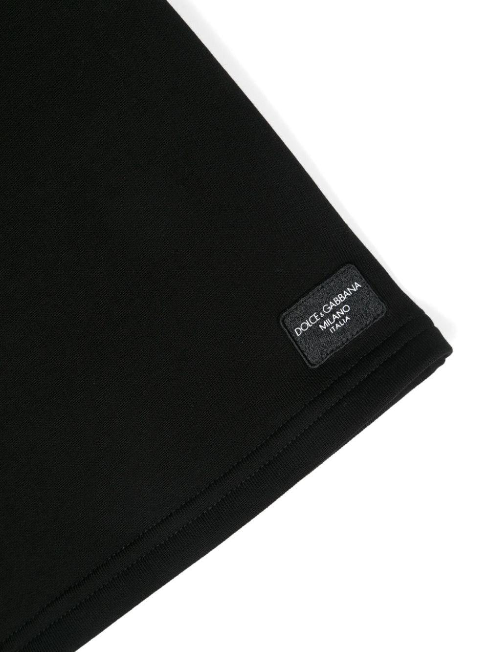 Black Bermuda shorts for boys with logo