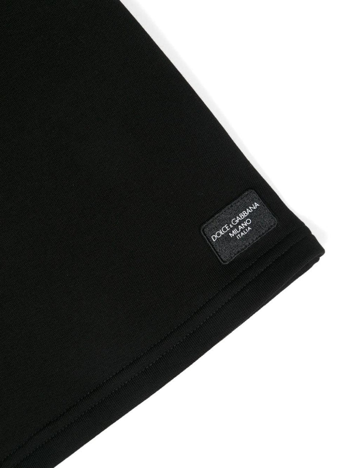 Black Bermuda shorts for boys with logo
